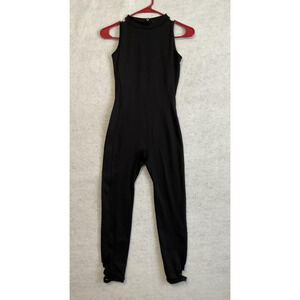 Honeycut Unitard Womens Small Black Sleeveless Dance One Piece Open Back Leotard